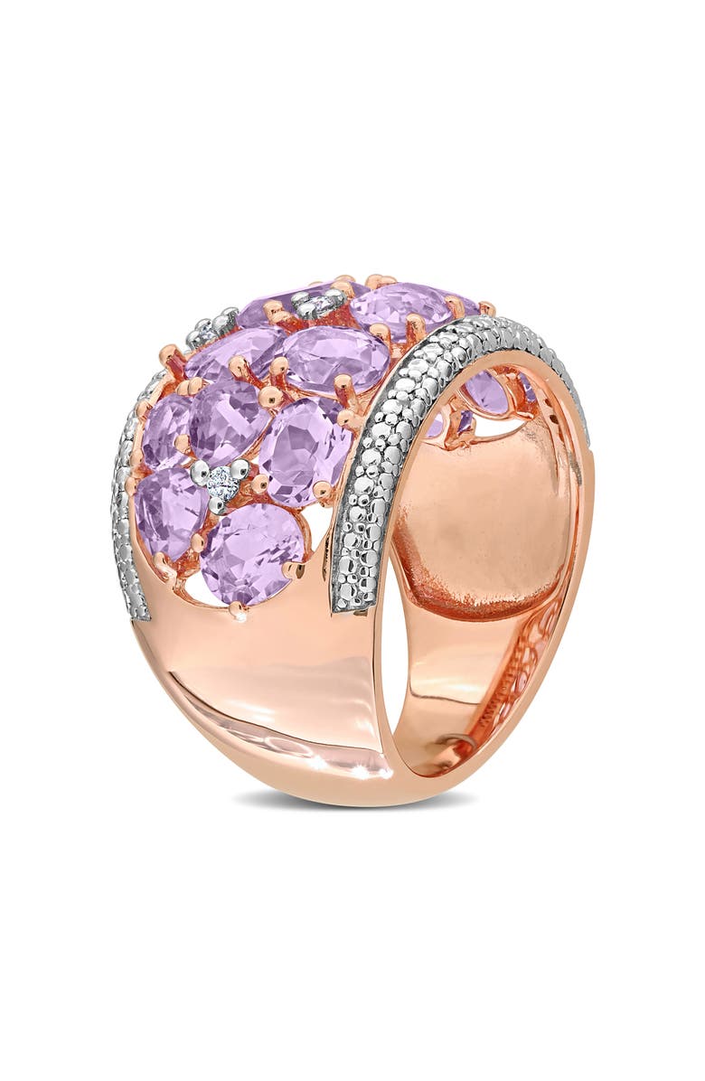 DELMAR Rose de France Amethyst & Diamond Dome Ring, Alternate, color, Purple