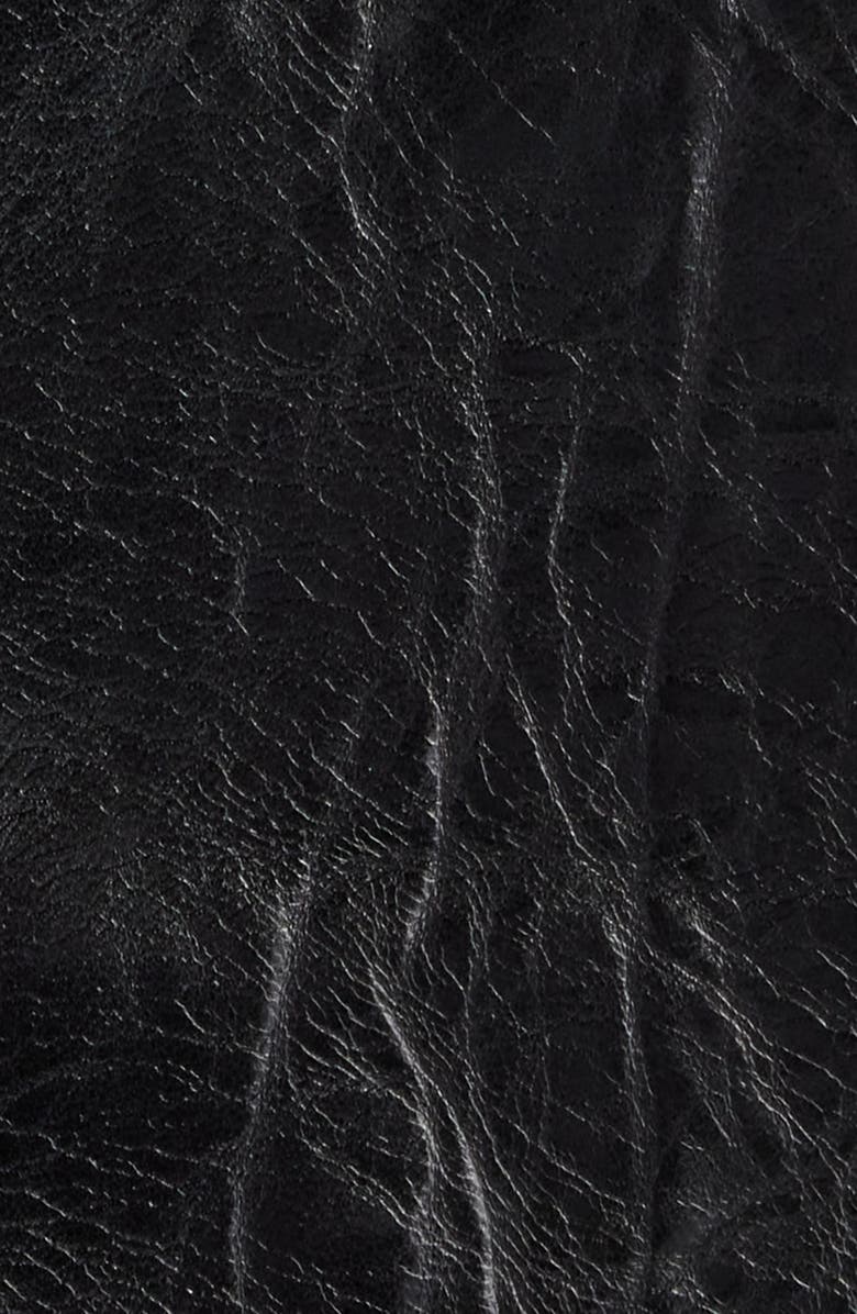 Acne Studios Crinkled Lambskin Leather Jacket, Alternate, color, Black