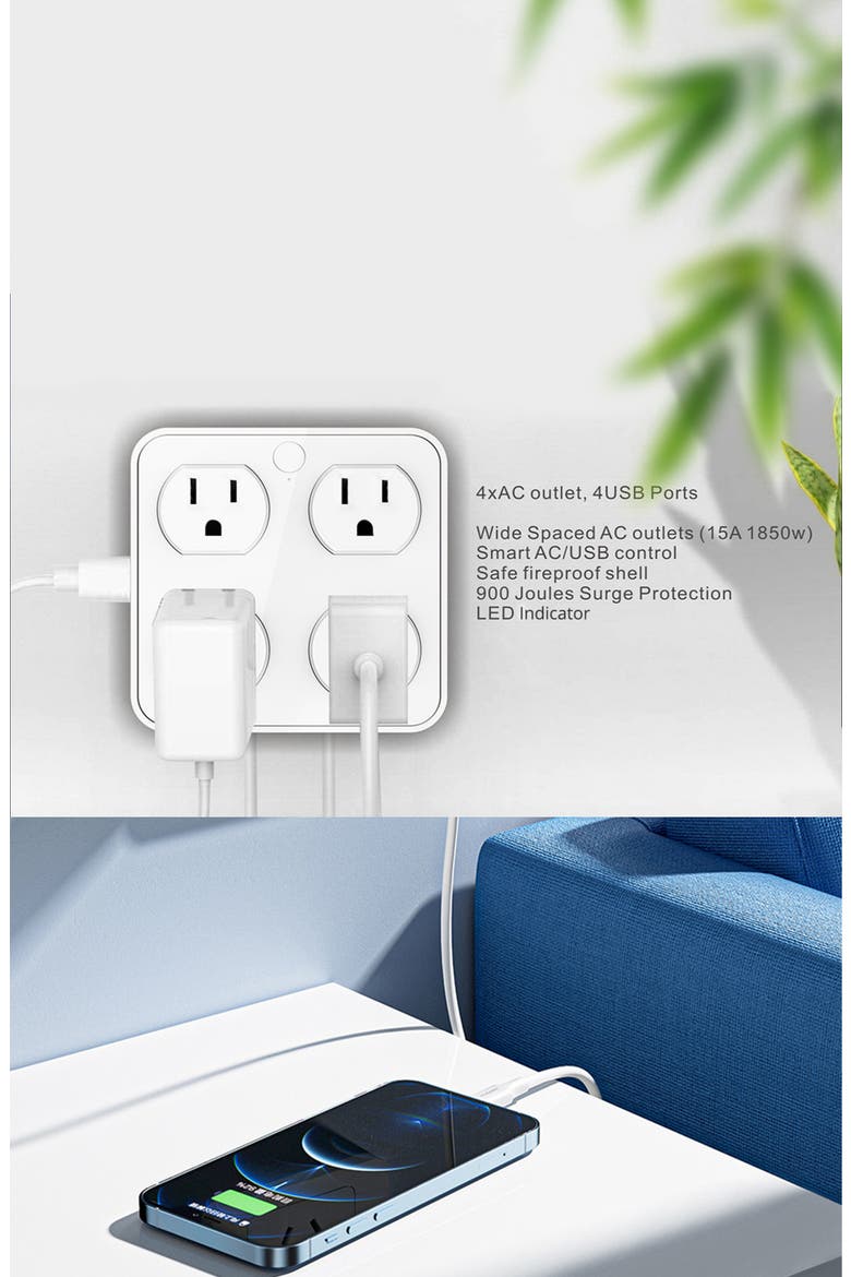 Smart WiFi Wall Tap, Alternate, color, White