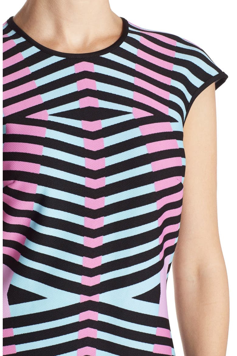'Pique' Knit Sheath Dress, Alternate, color, BLACK/ PINK