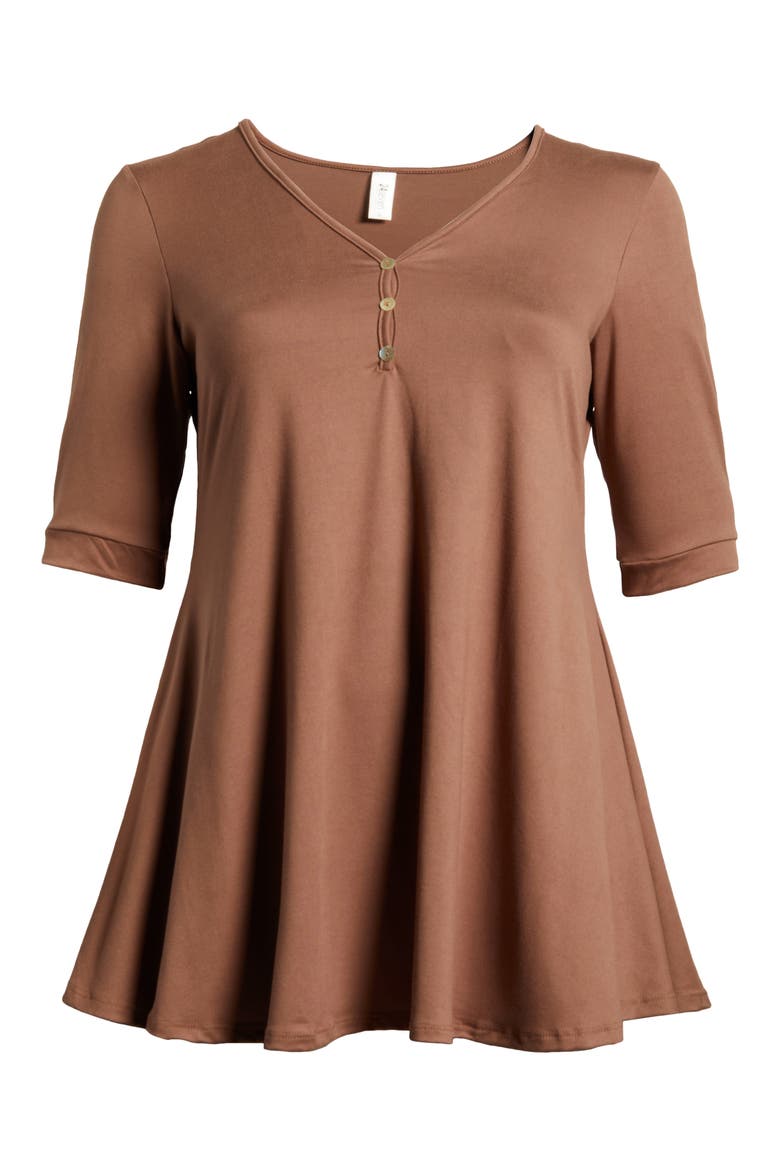 Three-Button Tunic, Alternate, color, MOCHA