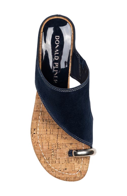 Donald Pliner Vesna Toe Loop Wedge Sandal In Blue