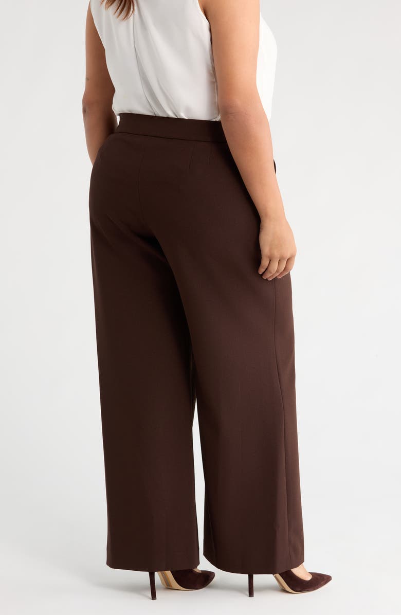 Tahari ASL Wide Leg Pants, Alternate, color, Espresso