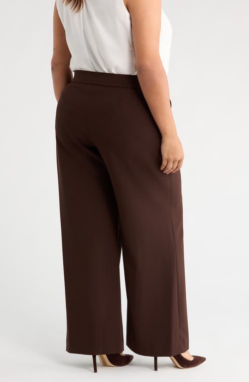 Tahari Asl Wide Leg Pants In Brown