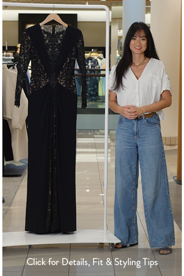Mixed Media Long Sleeve Body-Con Gown video