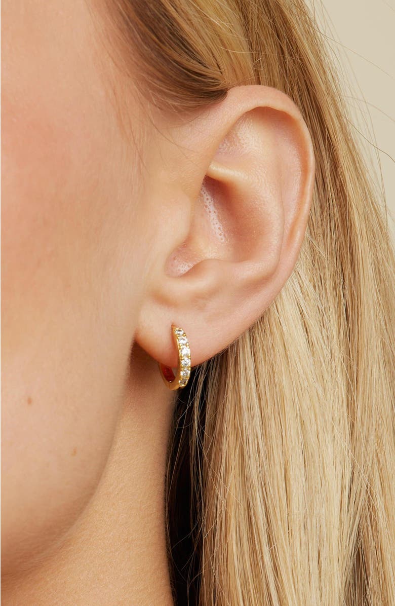 Untamed Petals Monica Huggie Hoops, Alternate, color, Gold