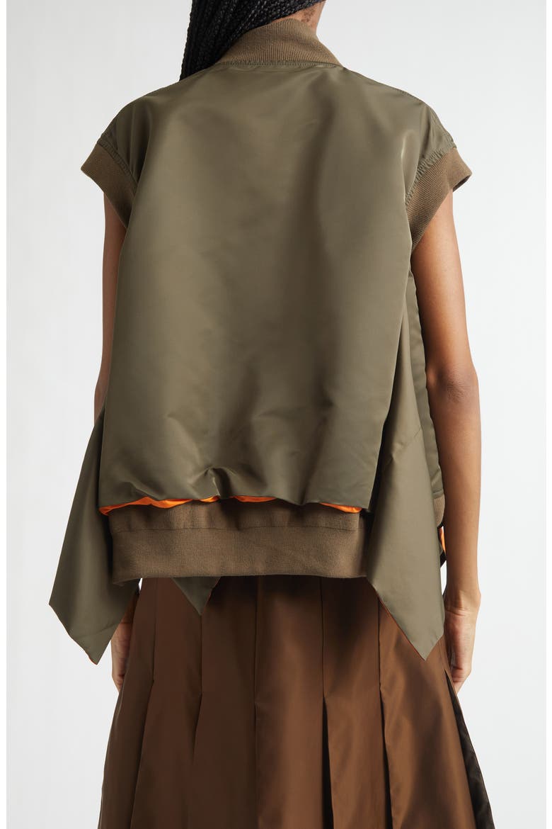 Sacai Nylon Twill Zip Vest (Women) | Nordstrom