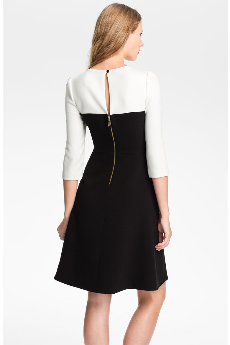 'olsen' colorblock fit & flare dress, Alternate, color, CREAM/ BLACK
