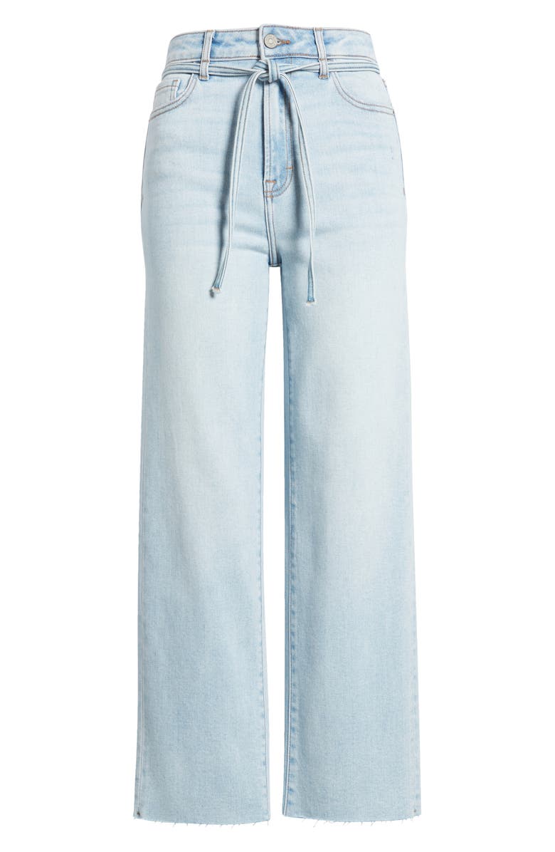 HIDDEN JEANS Belted High Waist Raw Hem Straight Leg Jeans, Alternate, color, 