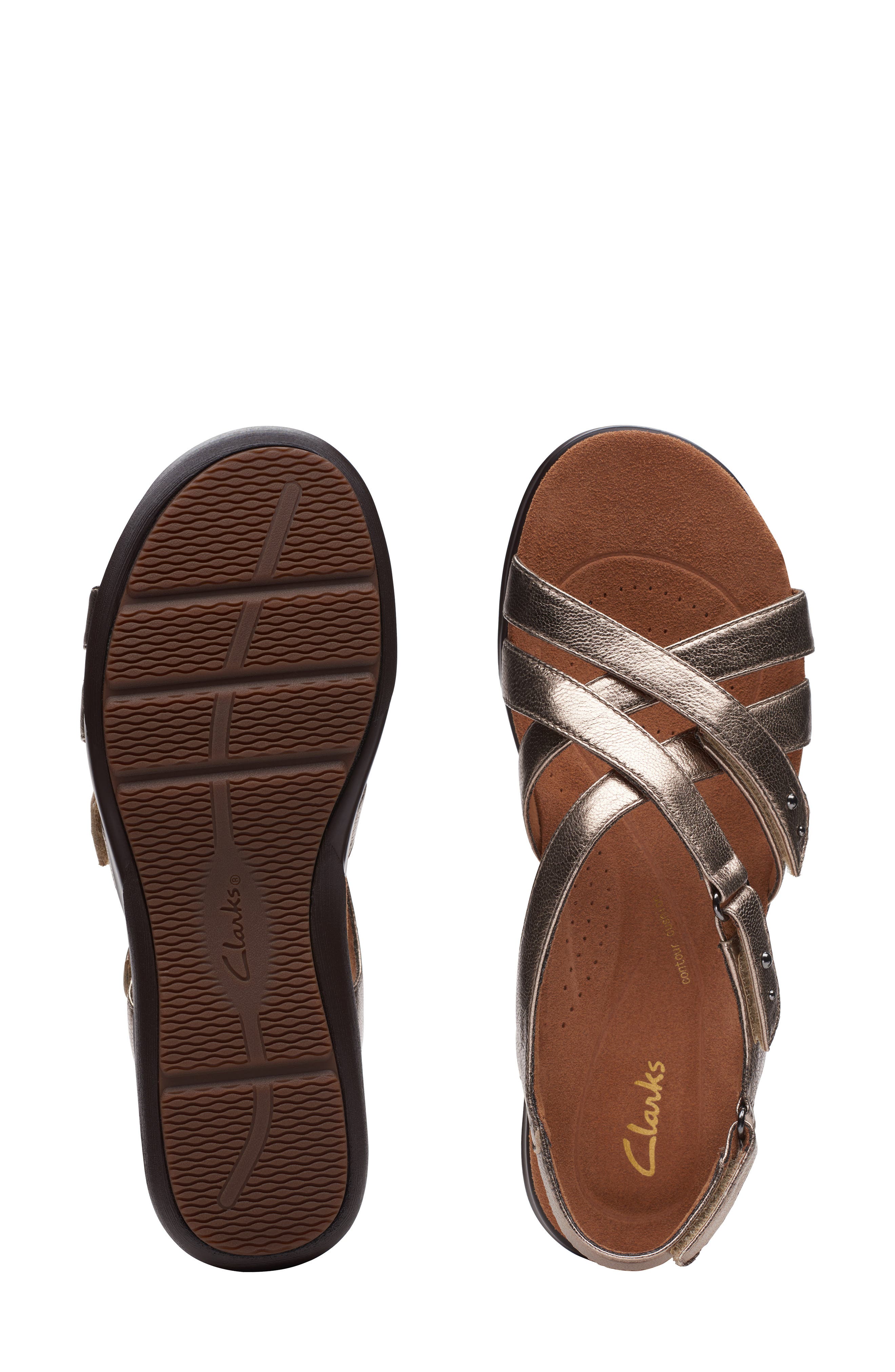 Clarks<sup>®</sup> Kitly Go Sandal, Alternate, color, Metallic