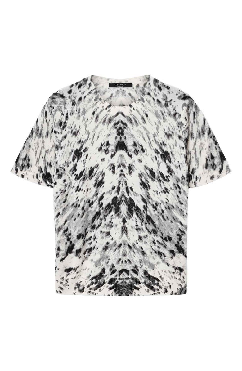 AllSaints Anouk Snakeskin Pattern Wool Knit Shirt, Alternate, color, Canter Ecru White