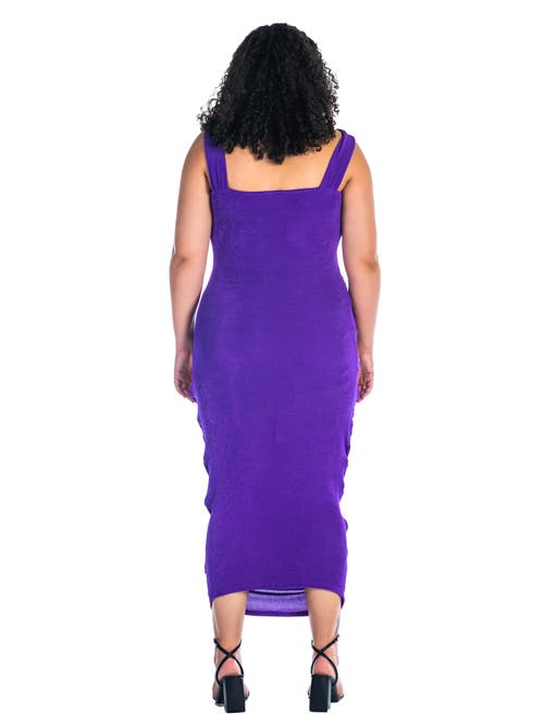 24seven Comfort Apparel Halter Cross Neck Ruched Bodycon Mid Dress In Multi