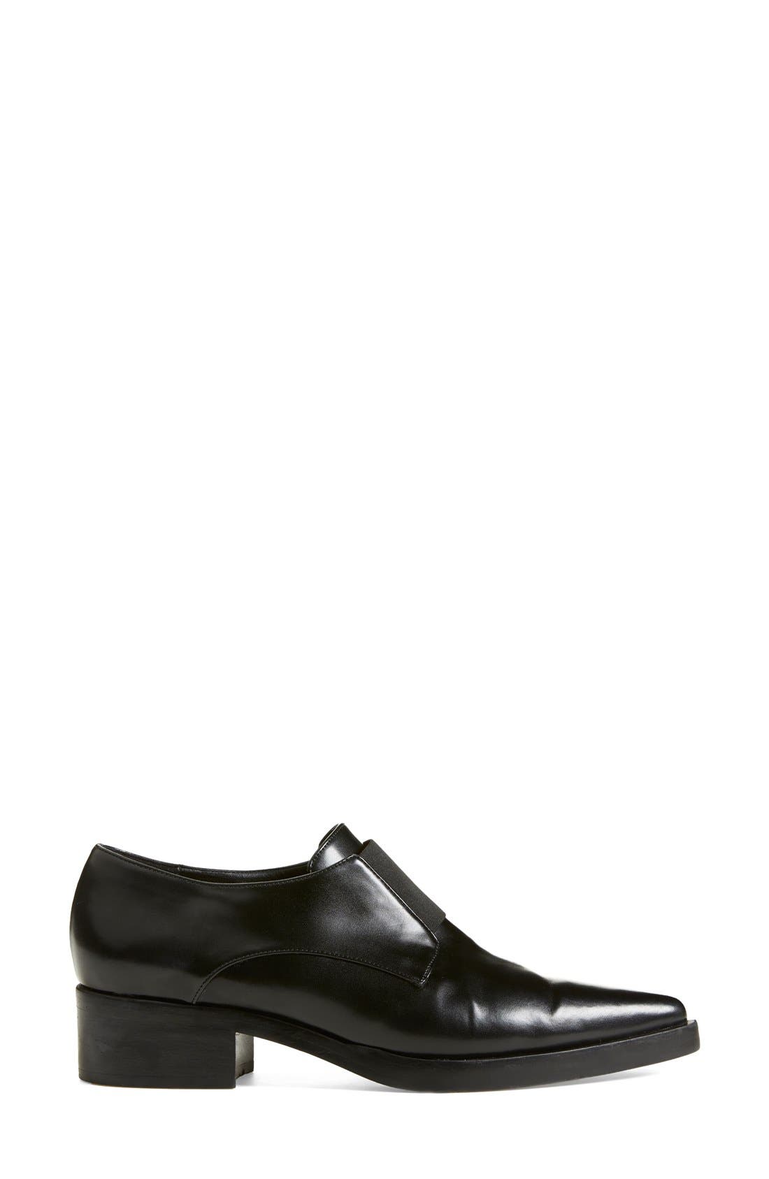 Pointy Toe Loafer Flat, Alternate, color, BLACK