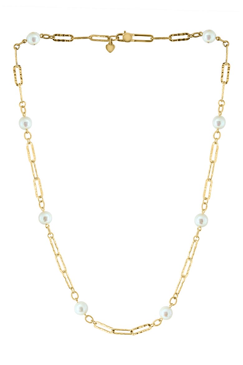 7-8mm Pearl Station Chain Neckalce, Alternate, color, WHITE