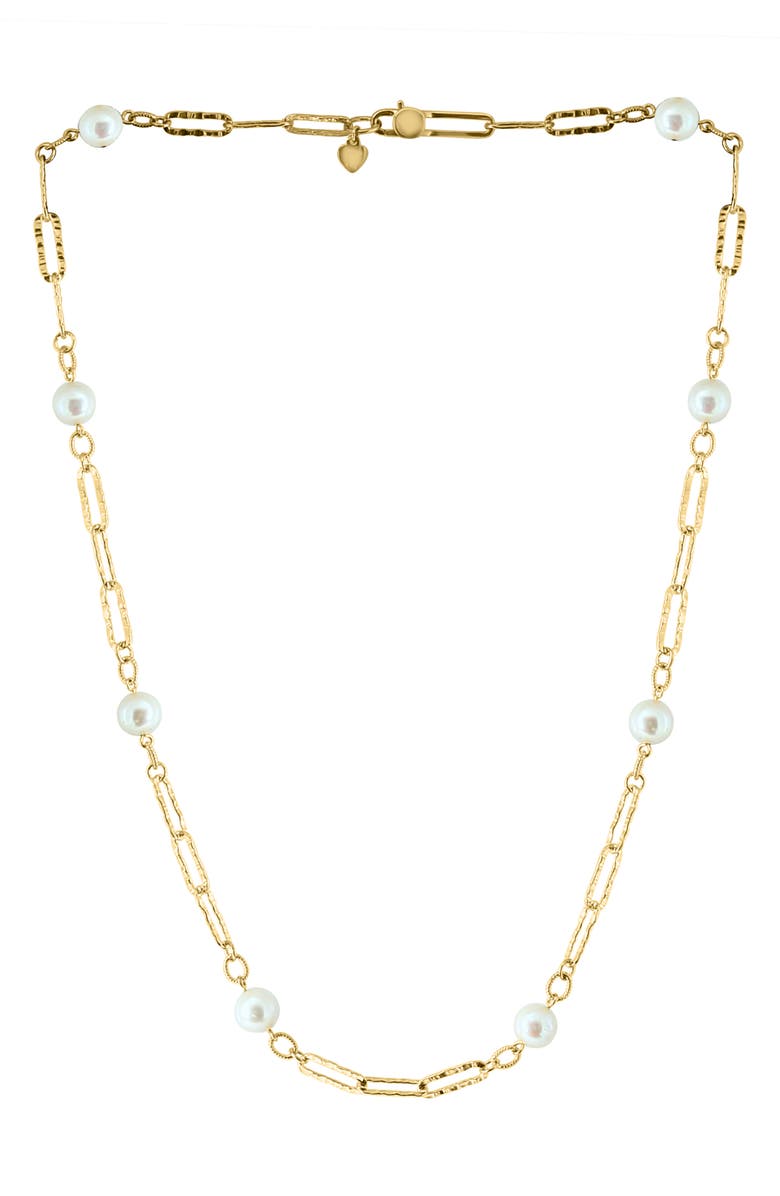 EFFY 7-8mm Pearl Station Chain Neckalce, Alternate, color, White