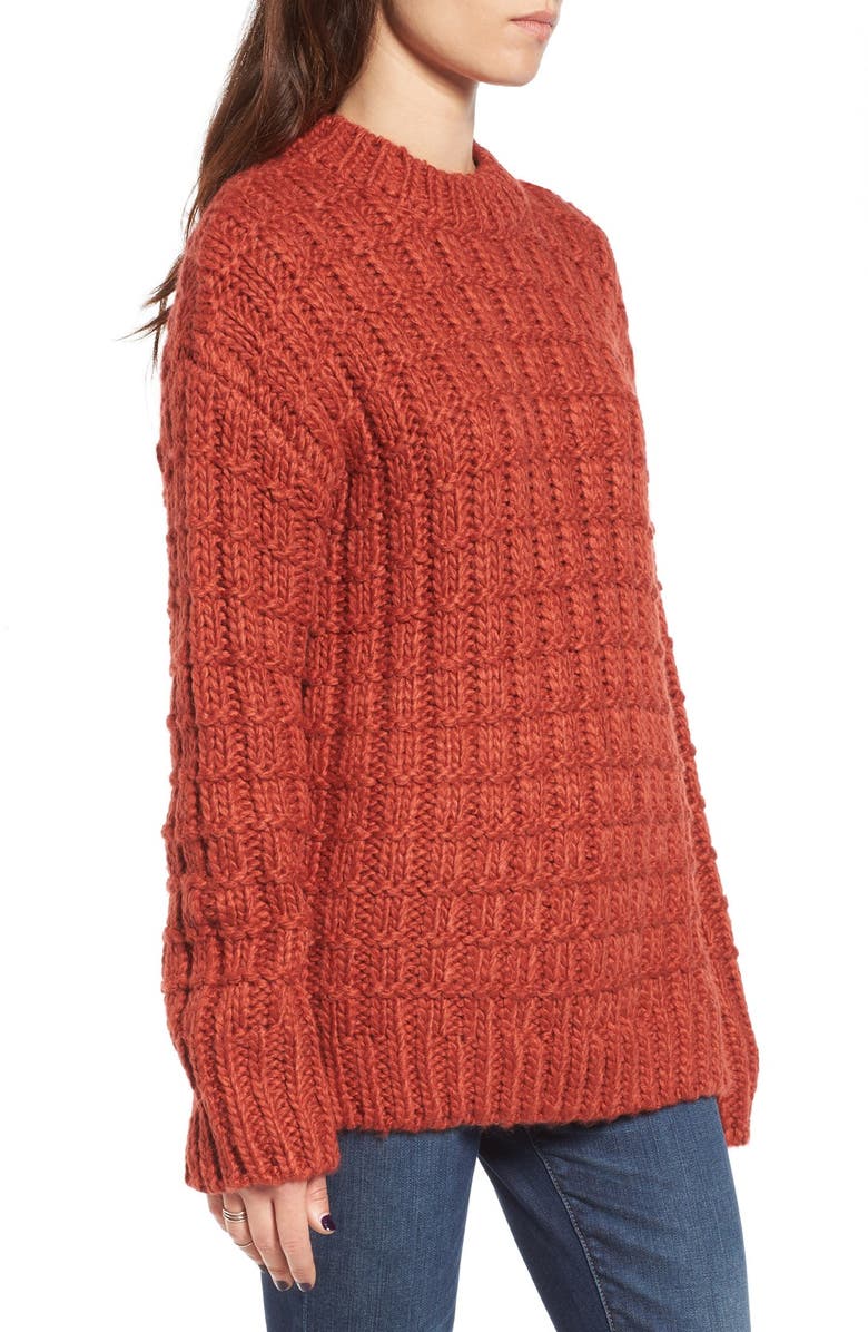 MOON RIVER Chunky Knit Crewneck Sweater, Alternate, color, 