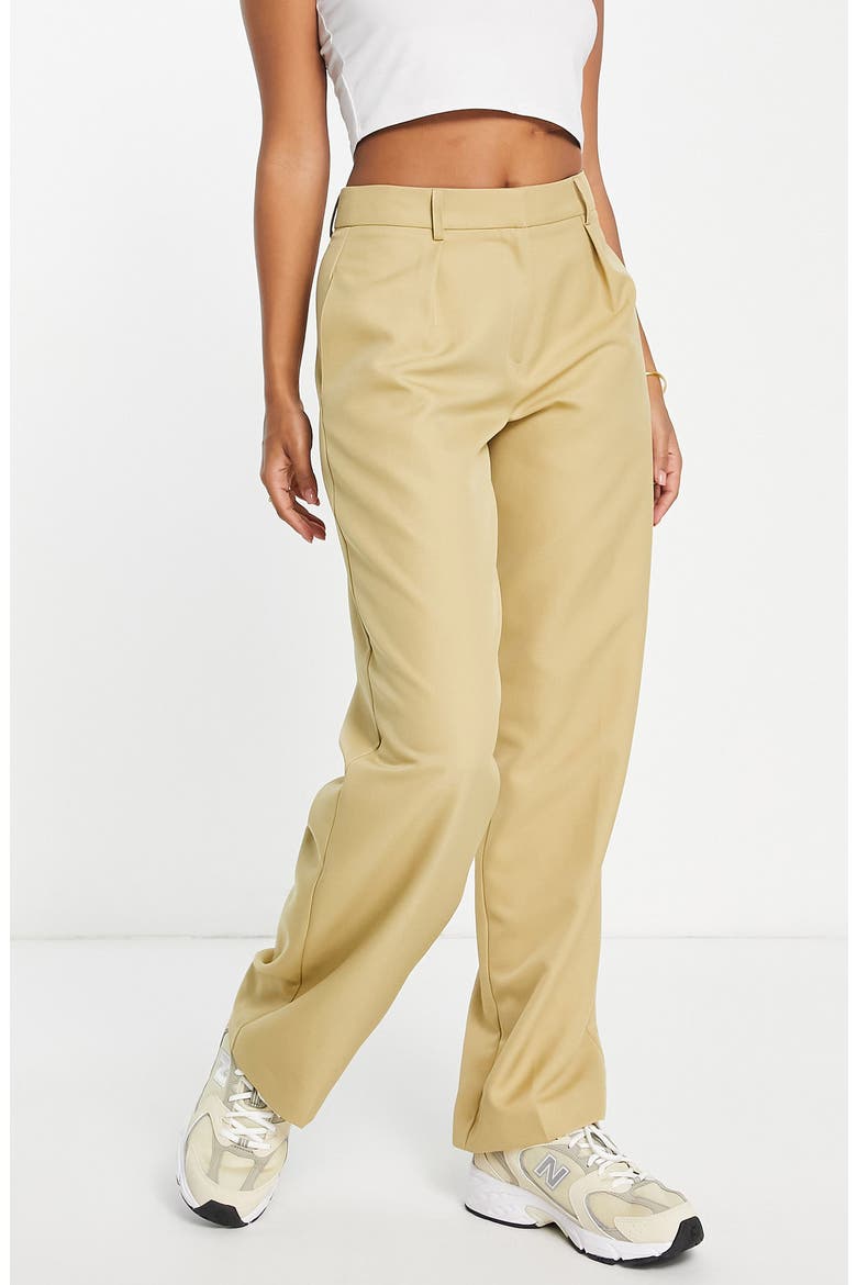 Everyday Pleated Slouchy Trousers, Main, color, STONE