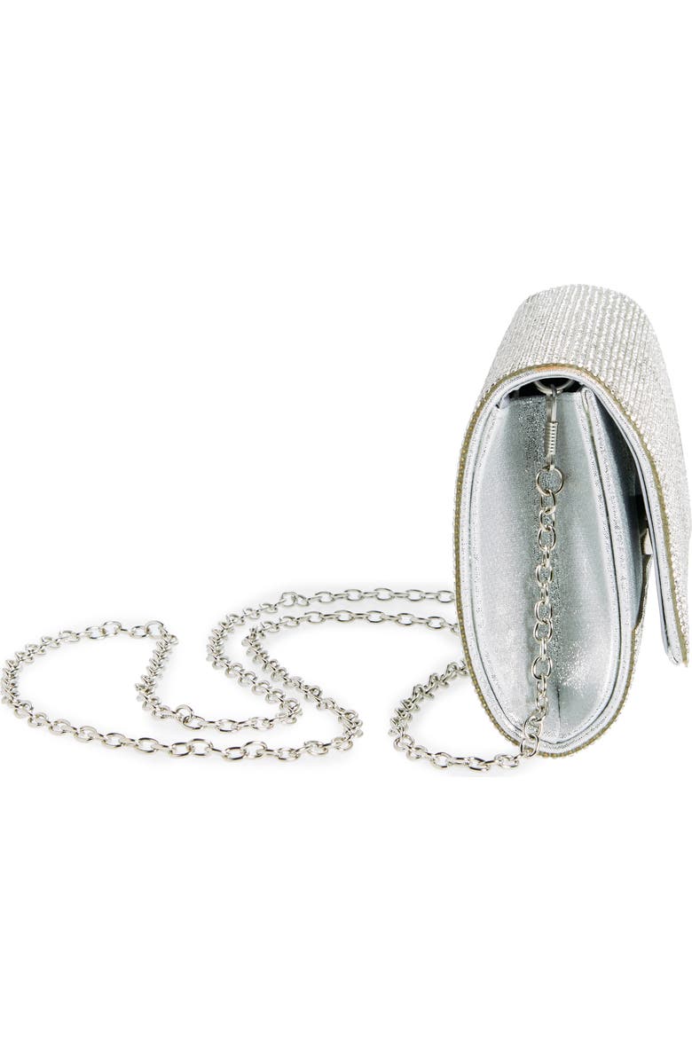 Jessica McClintock Alexis Rhinestone Crossbody Clutch, Alternate, color, Silver