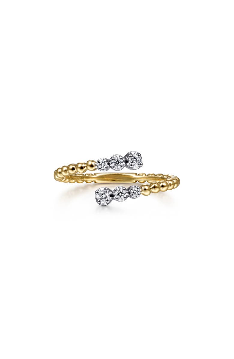 Gabriel & Co. Bujukan Two-Tone 14K Gold & Diamond Bypass Ring, Alternate, color, Two Tone