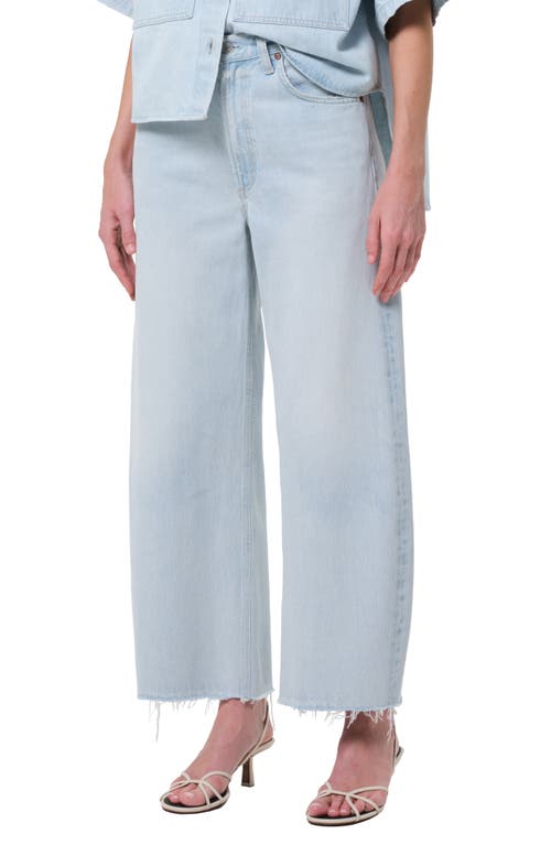 Agolde Low Curve Fray Mid Rise Jeans In Flourish