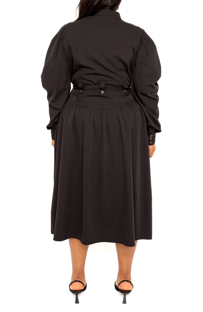 BUXOM COUTURE Long Sleeve Midi Shirtdress, Alternate, color, 