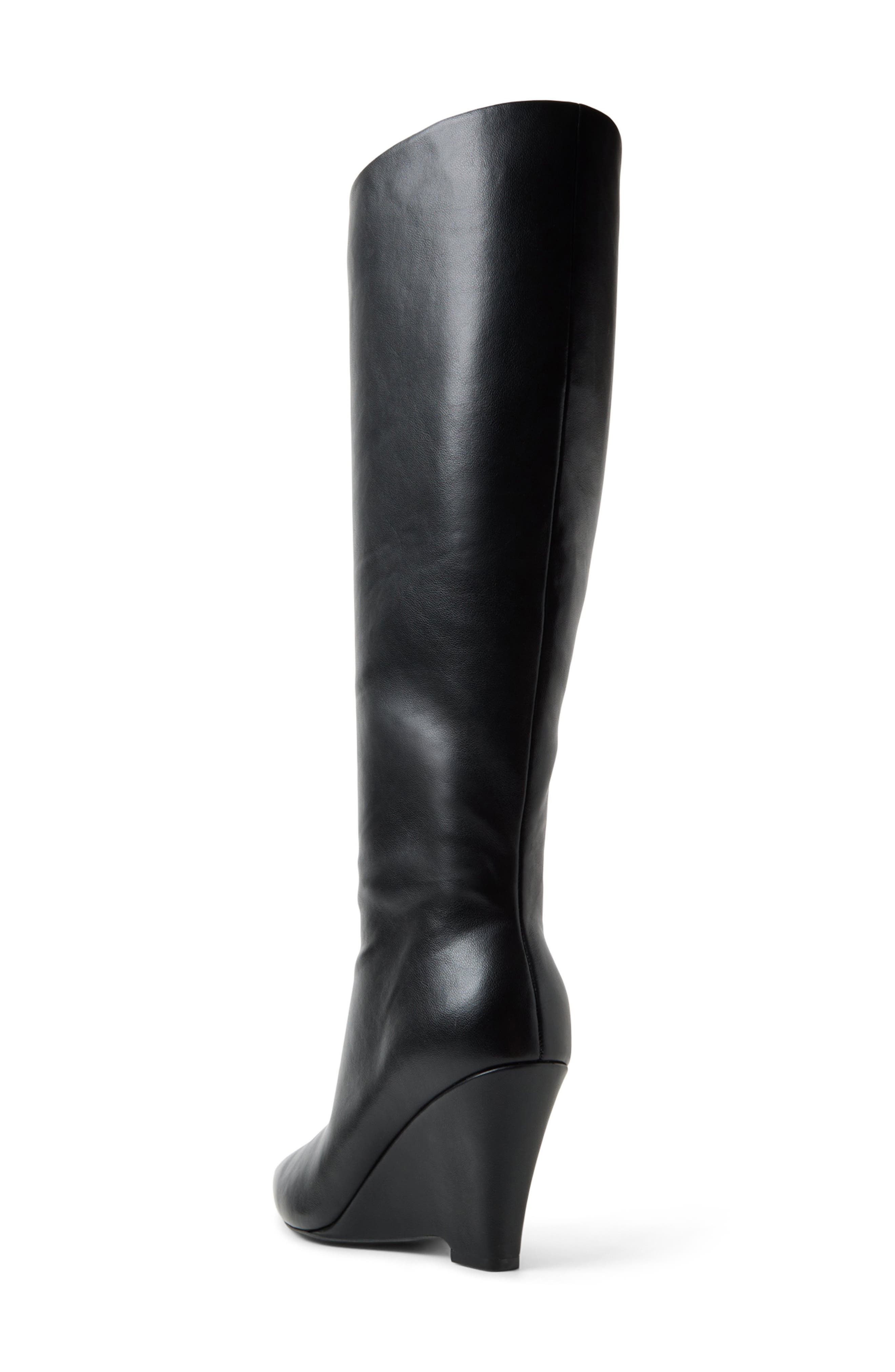 Zalya Wedge Knee High Boot, Alternate, color, BLACK