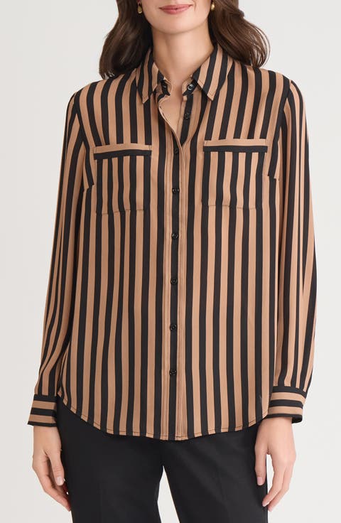 Stripe Button-Up Shirt