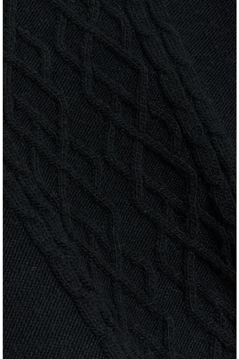 Layered Look Cable Knit Sweater, Alternate, color, BLACK