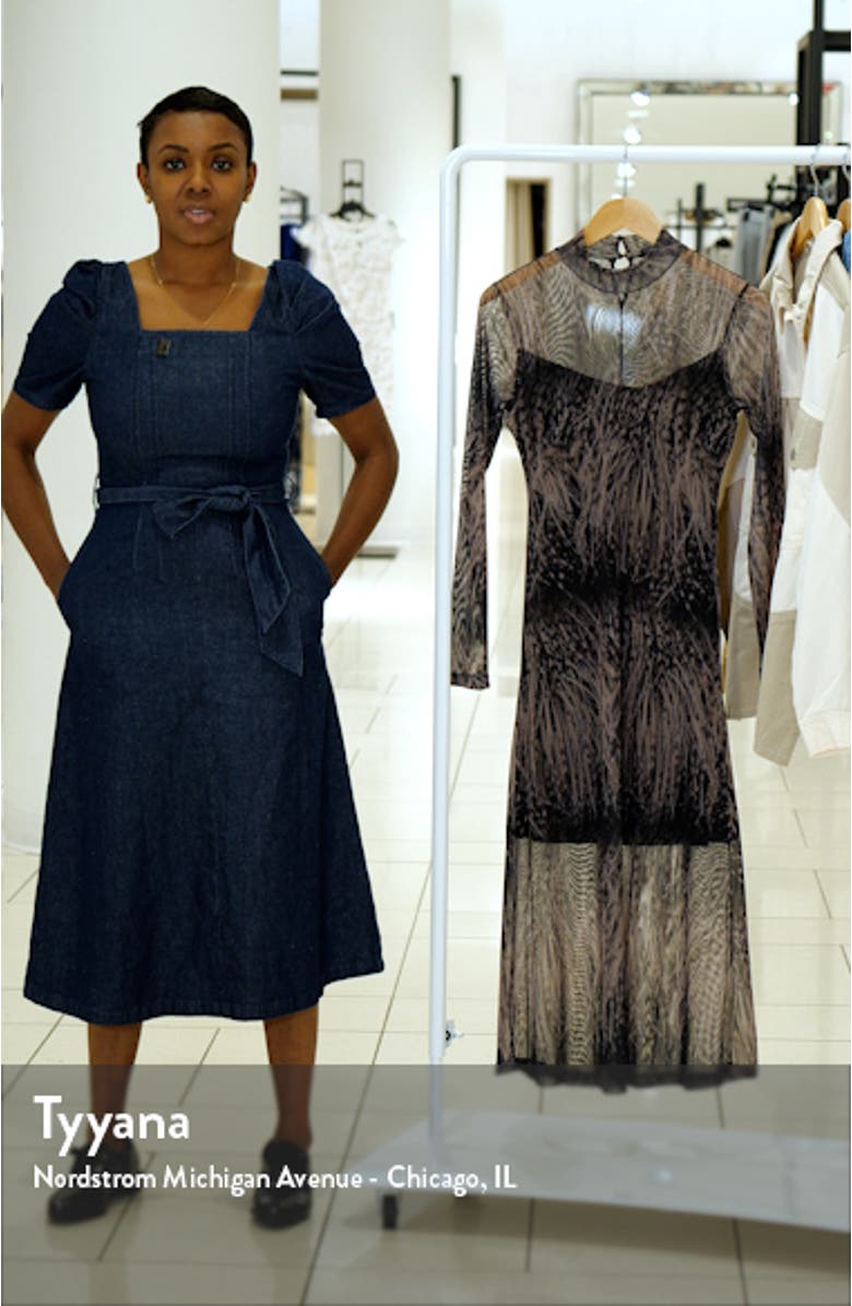 Hanna Pembury Print Long Sleeve Midi Dress, sales video thumbnail