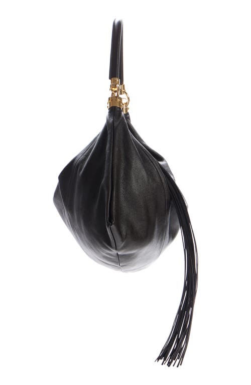 Chloé Hobo Bag Shoulder Bag In Black Leather In Kohl Brown