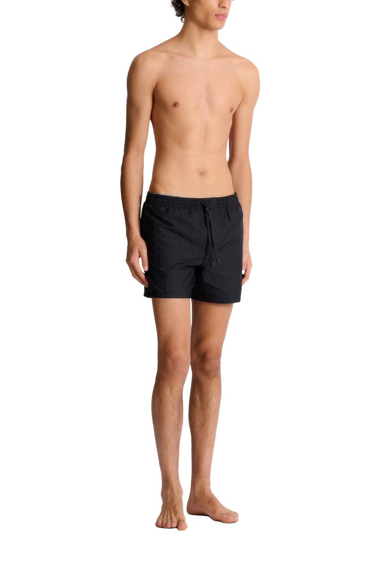 Monogrammed swim shorts, Main, color, black