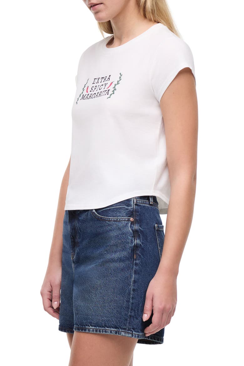 Lina Extra Spicy Embroidered T-Shirt, Alternate, color, SNOW WHITE