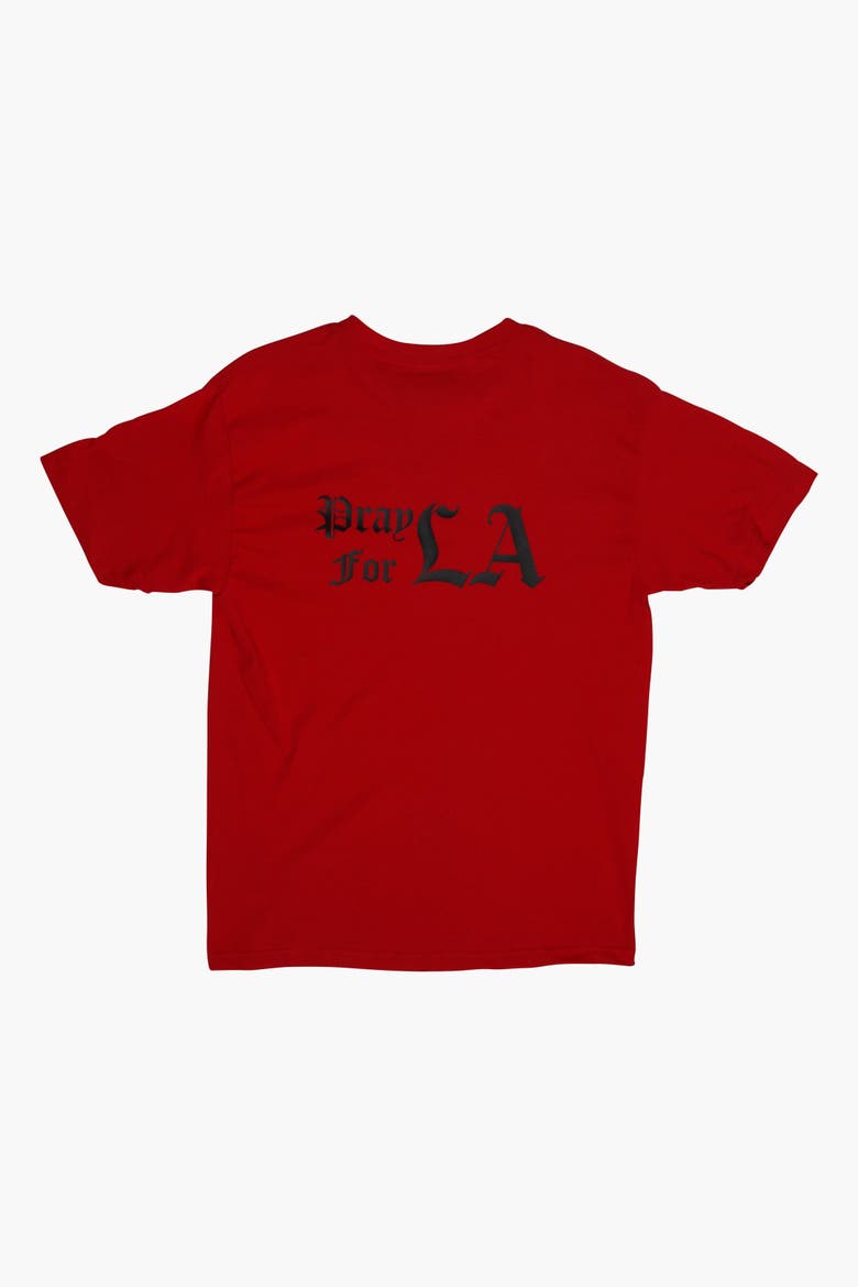Times Pray For LA Tee, Alternate, color, red