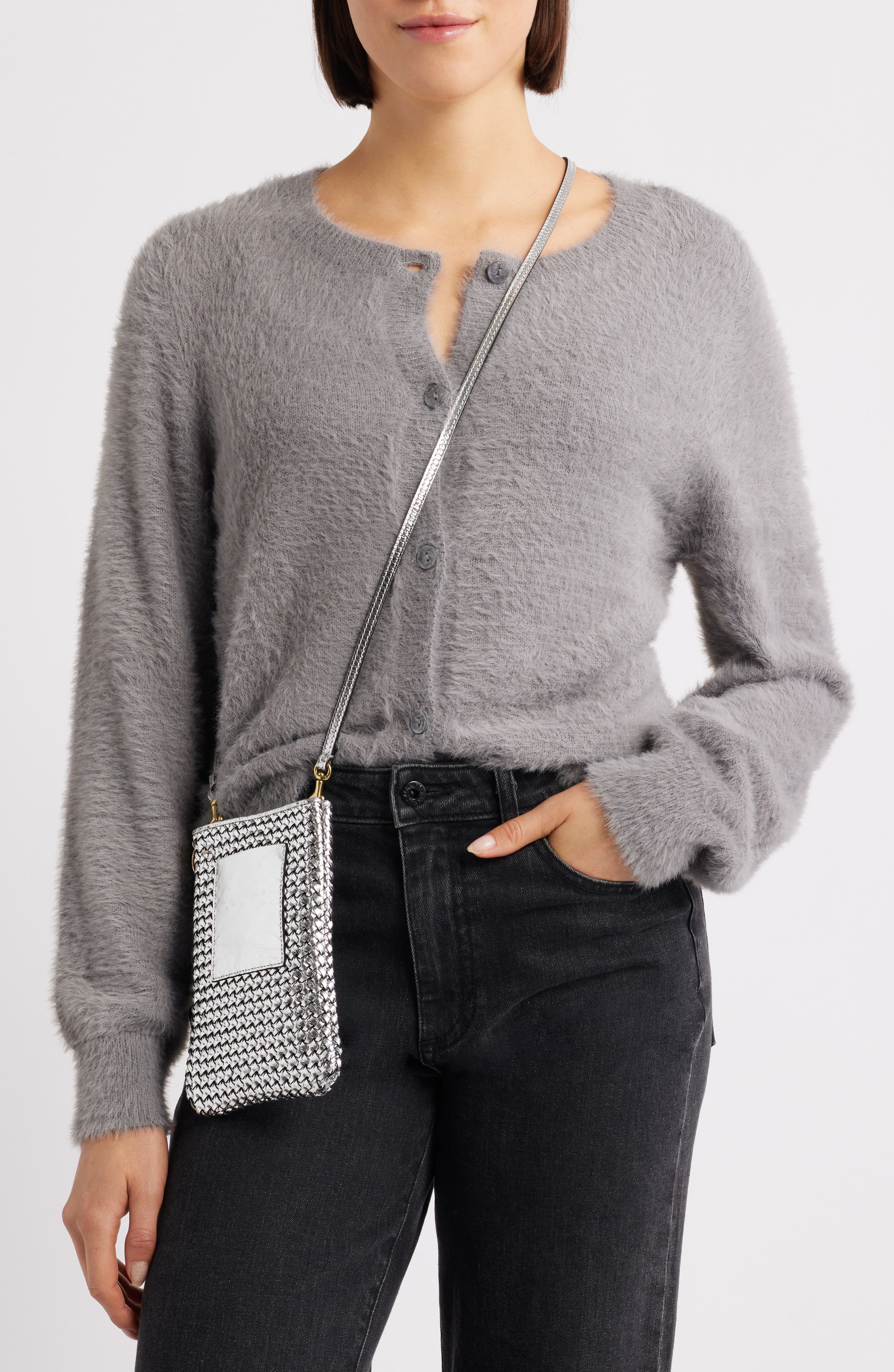 Clare V. Poche Woven Leather Crossbody Bag, Alternate, color, 