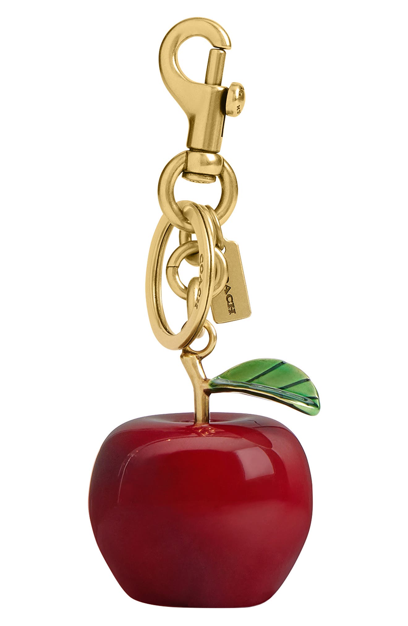 COACH Small Apple Bag Charm, Main, color, Red Multi