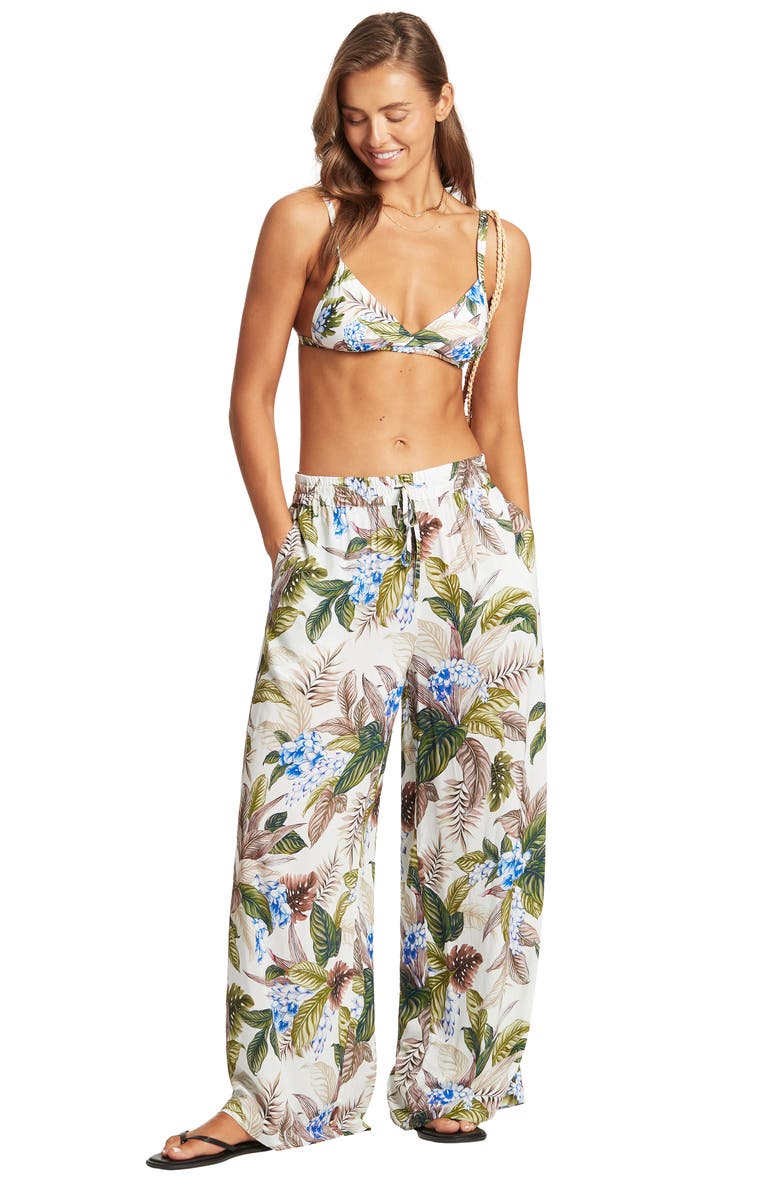 Sea Level Cover-Up Palazzo Pants, Alternate, color,