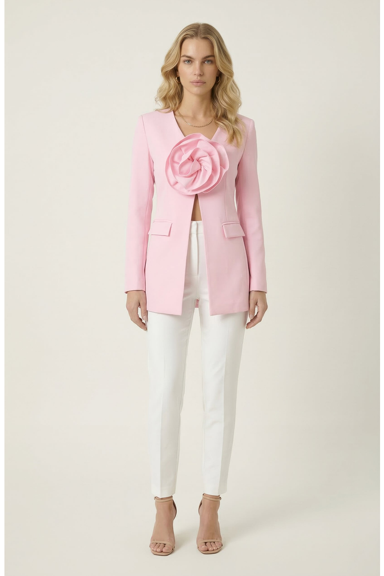 Rose Detail Blazer, Alternate, color, Pink
