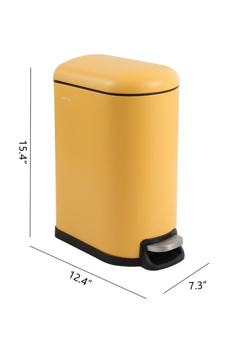 HAPPIMESS Roland Mini 2.6-Gallon Step-Open Trash Can, Alternate, color, Daffodil Yellow