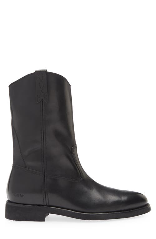 Golden Goose Biker Ankle Boots In Black Leather In Black