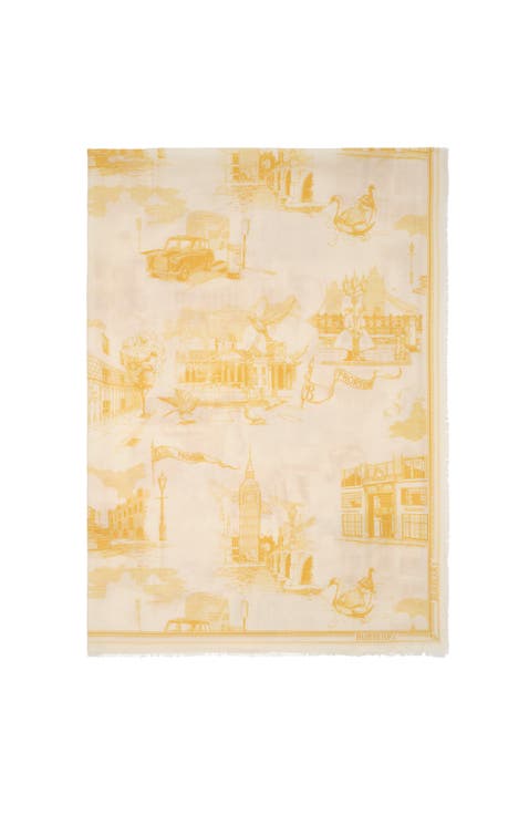 London Landmarks Wool Silk Scarf