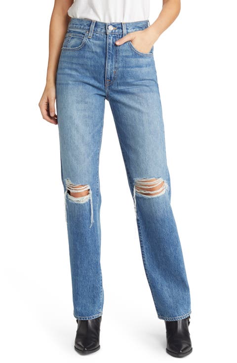 London High Waist Straight Leg Jeans
