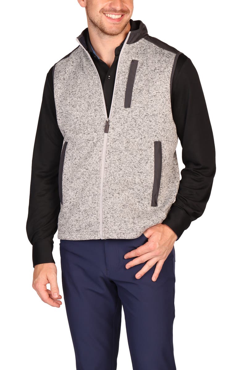 TailorByrd Full Zip Knit Vest, Alternate, color, Grey Heather