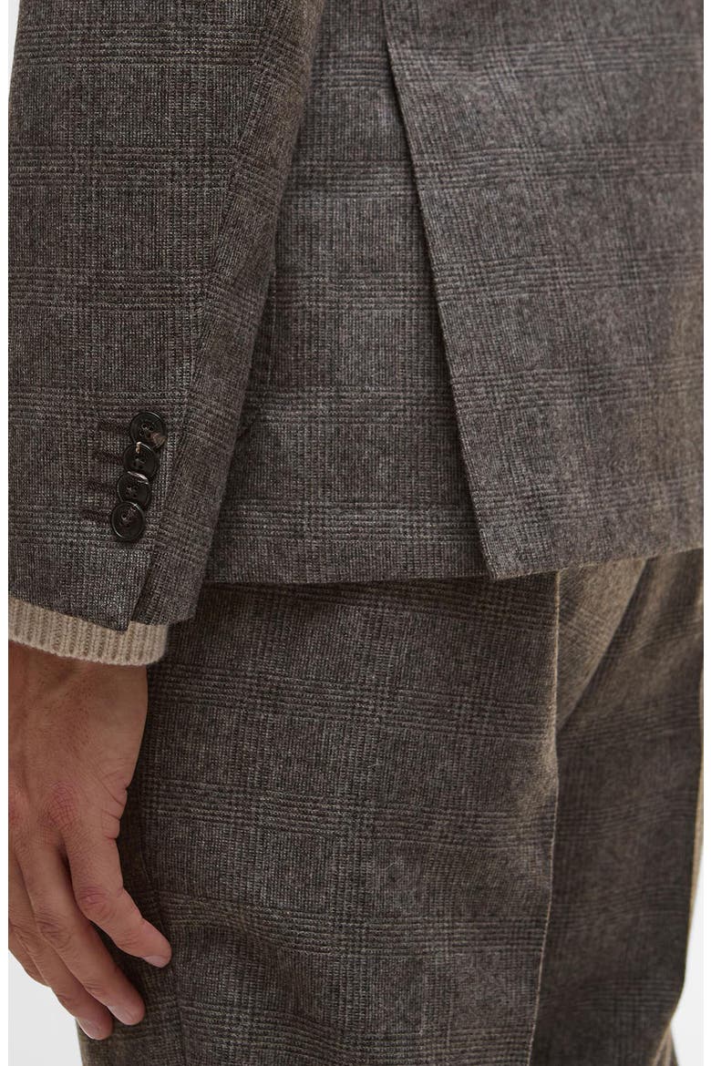 Kensington Glen Check Wool Blend Flannel Suit Jacket, Alternate, color, BROWN