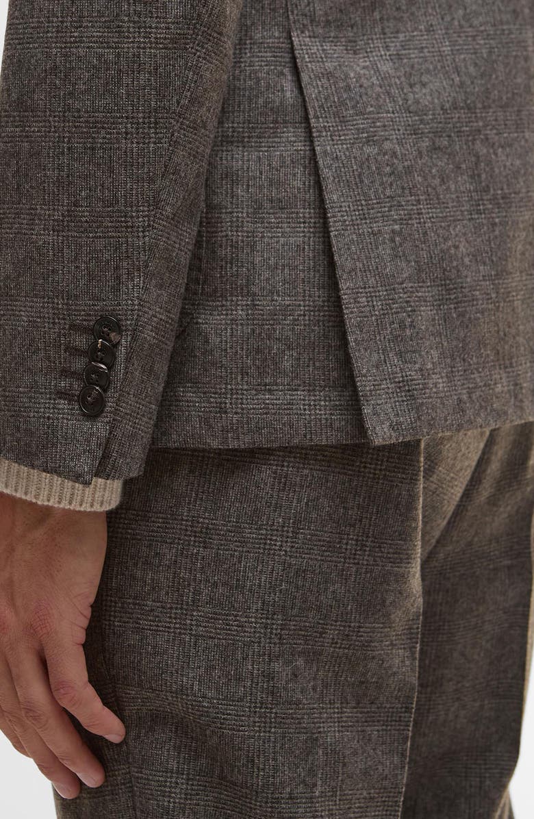 Barbour Kensington Glen Check Wool Blend Flannel Suit Jacket, Alternate, color, Brown