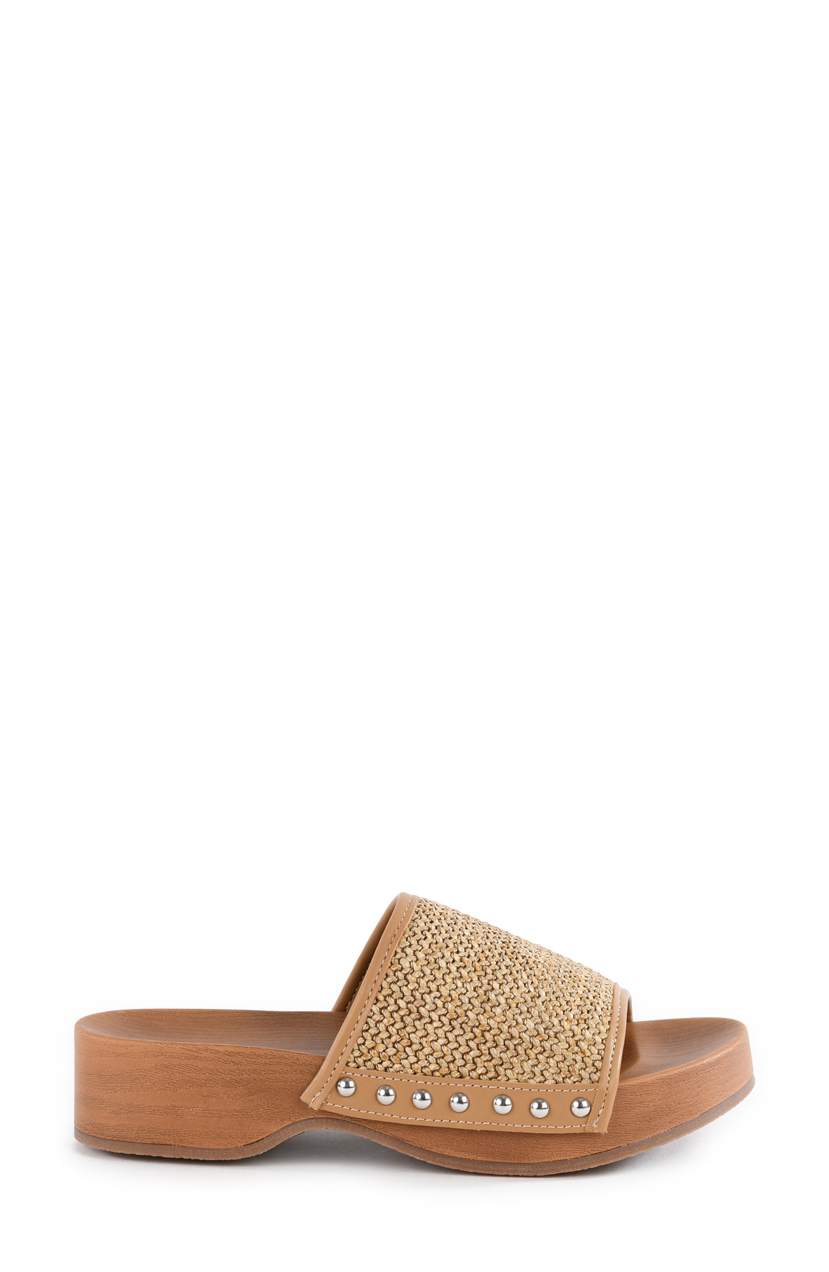 Fantasy Raffia Platform Sandal, Alternate, color, TAN
