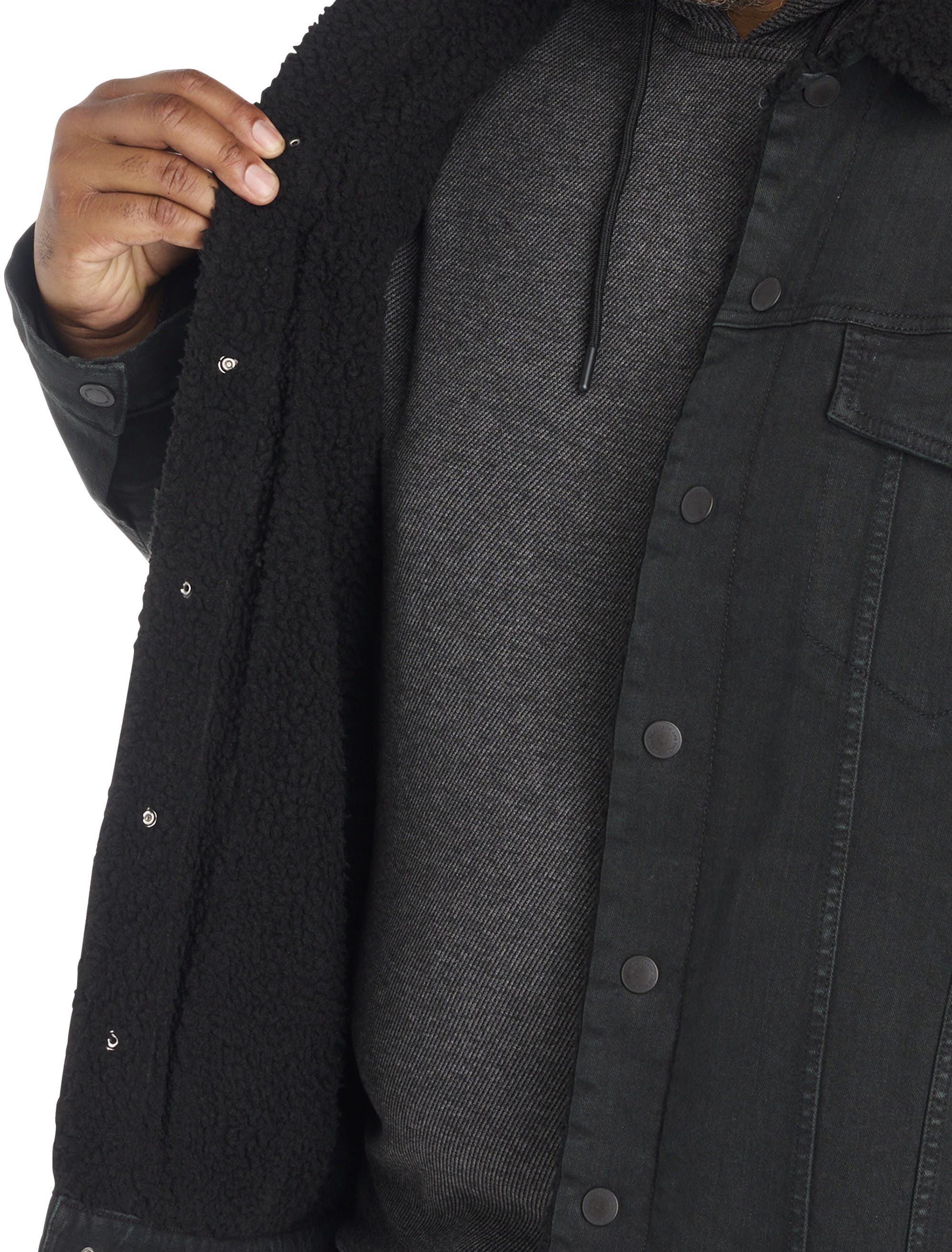 Big & Tall Black Denim Jacket - image 2