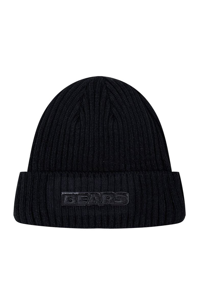 PRO STANDARD Men's Pro Standard Chicago Bears Triple Black Cuffed Knit Hat, Alternate, color, 
