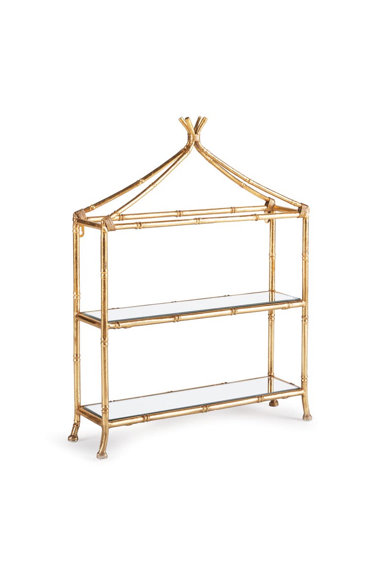Daphne 2-Tier Curio Shelf, Main, color, Gold