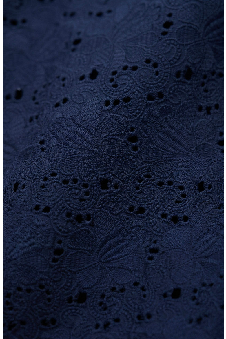 Textured Open Collar Short Sleeve Shirt, Alternate, color, Navy Blue