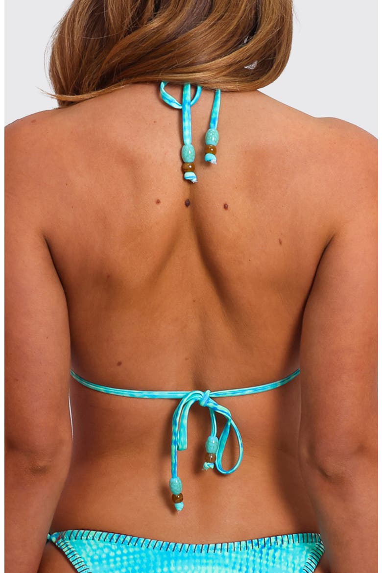 Ring Lace Stitch Halter Bikini Top, Alternate, color, SUMMER SEAS